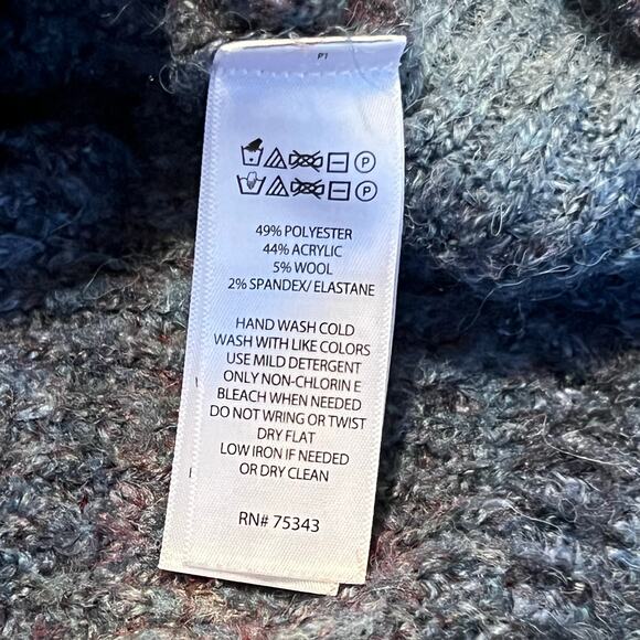 Christian Siriano Cosy Chunky Ombré Knit Blue/Gray Striped Cardigan Size XL - Picture 4 of 4